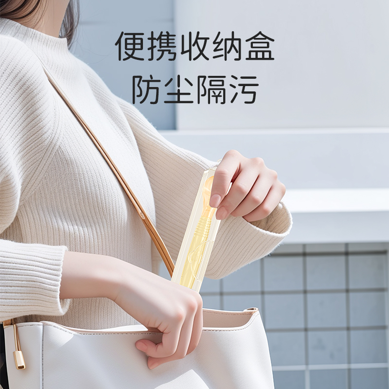 奈挺尔双头刮泥勺婴儿硅胶辅食勺子工具6个月以上宝宝吃水果泥勺_餐具水杯_